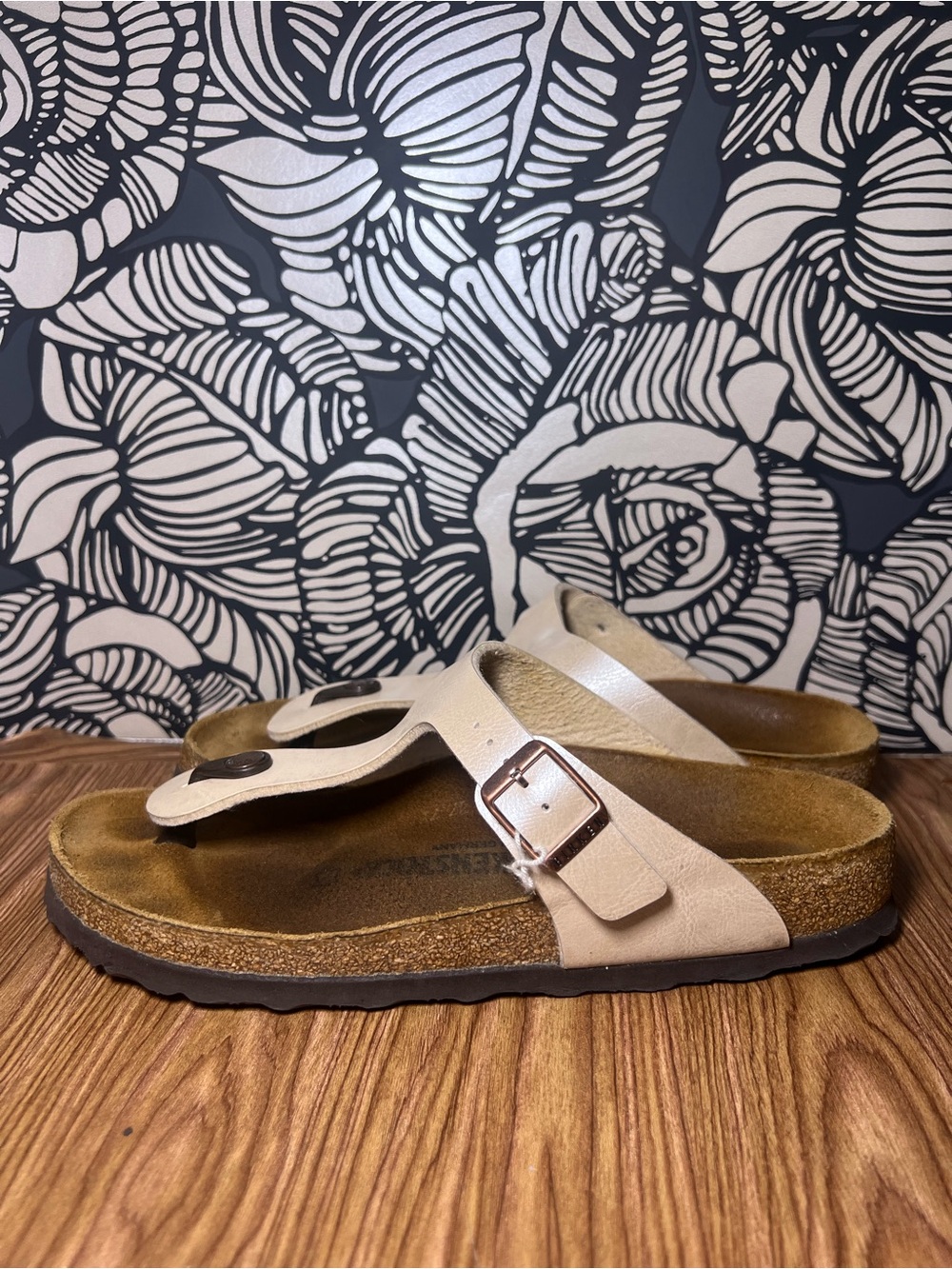 Birkenstock Gizeh Birko Flor Graceful Pearl White EU Size 40/9